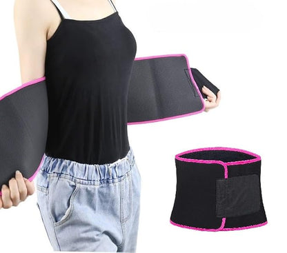 Neoprene Sweat Waist Trimmer Belt for Men & Women, Workout Fat Burn Support Belt, Black