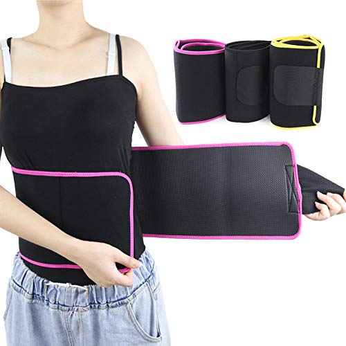 Neoprene Sweat Waist Trimmer Belt for Men & Women, Workout Fat Burn Support Belt, Black