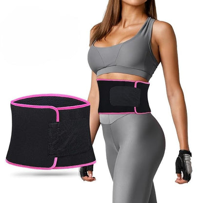 Neoprene Sweat Waist Trimmer Belt for Men & Women, Workout Fat Burn Support Belt, Black